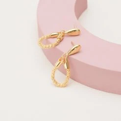 14K Gold Plated Teardrop Loop Earrings -Elegance Bridal Store BIRDY GREY STERLING FOREVER ELISA DROP EARRINGS 02 f00df392 6424 4be4 9a1c 3e380fa8bae6