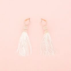 Tassel Earrings - White