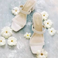 Alby Low Chunky Heel - Almond -Elegance Bridal Store CRAK4204 RT SQUARE