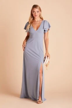 Hannah Crepe Dress - Dusty Blue -Elegance Bridal Store aa5923602abf022c58859a7d080ae930