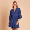 Kenny Ruffle Robe - Slate Blue -Elegance Bridal Store adccfbb1a0f36122650e7428b4ebd6f1