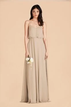 Gwennie Dress - Almond -Elegance Bridal Store almond gwennie convertible non slit bridesmaid dress 01
