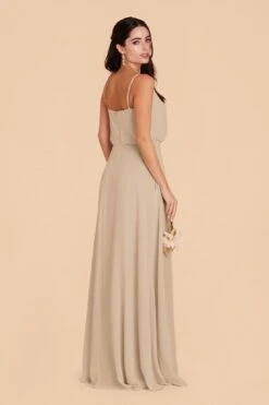 Gwennie Dress - Almond -Elegance Bridal Store almond gwennie convertible slit bridesmaid dress 02