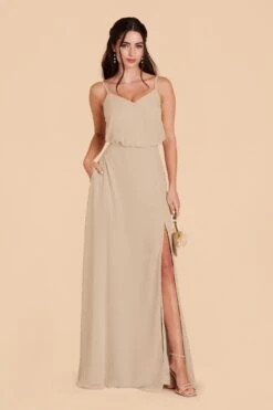 Gwennie Dress - Almond -Elegance Bridal Store almond gwennie convertible slit bridesmaid dress 05