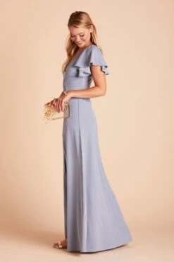 Hannah Crepe Dress - Dusty Blue -Elegance Bridal Store b5ee59f3e7c38524e5102587fdf139aa