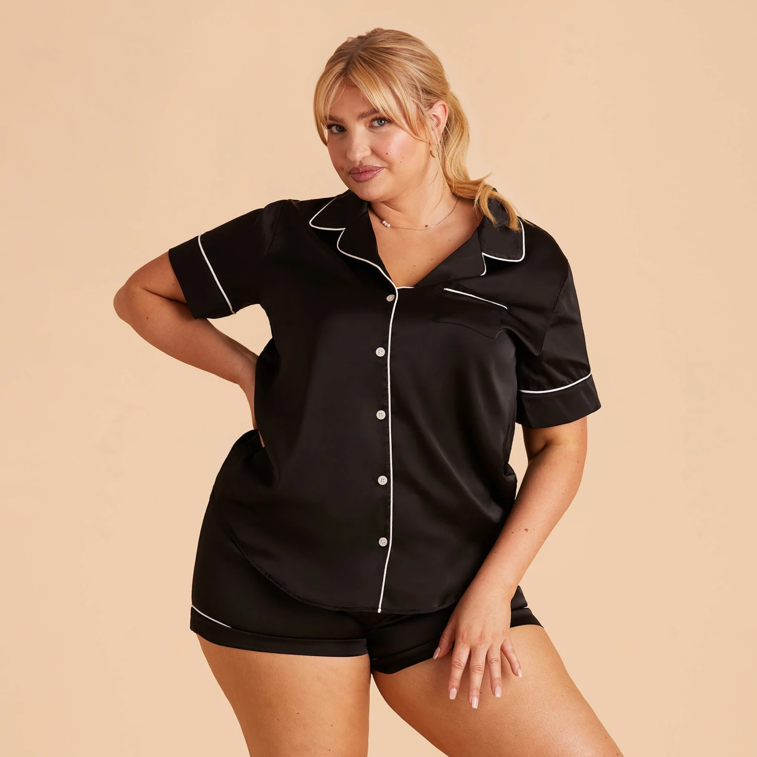 Jonny Satin Pajama Set - Black 14 Jonny Satin Pajama Set - Black - Image 12