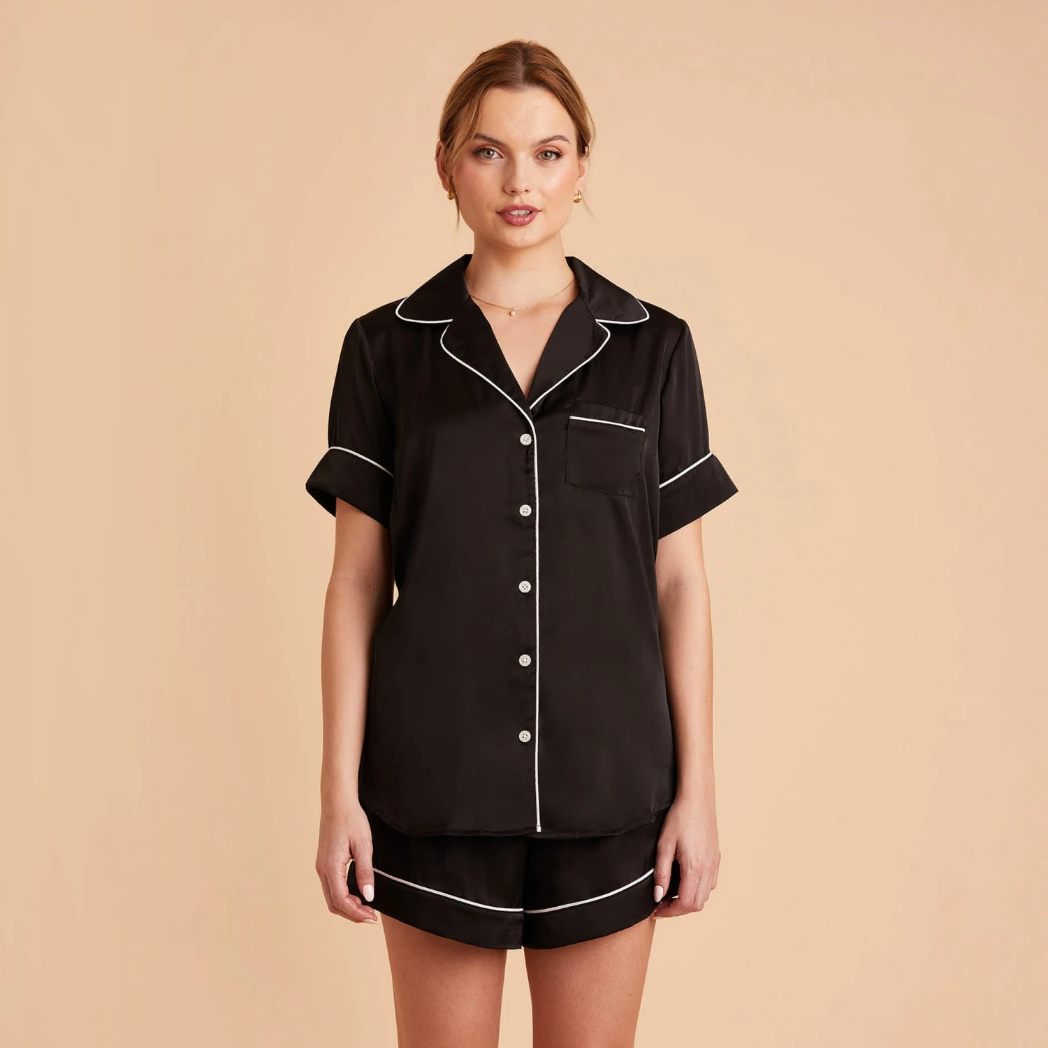 Jonny Satin Pajama Set - Black 11 Jonny Satin Pajama Set - Black - Image 9