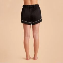 Jonny Satin Pajama Shorts - Black 20 Jonny Satin Pajama Shorts - Black -Elegance Bridal Store black jonny satin shorts bridesmaid pajamas 02