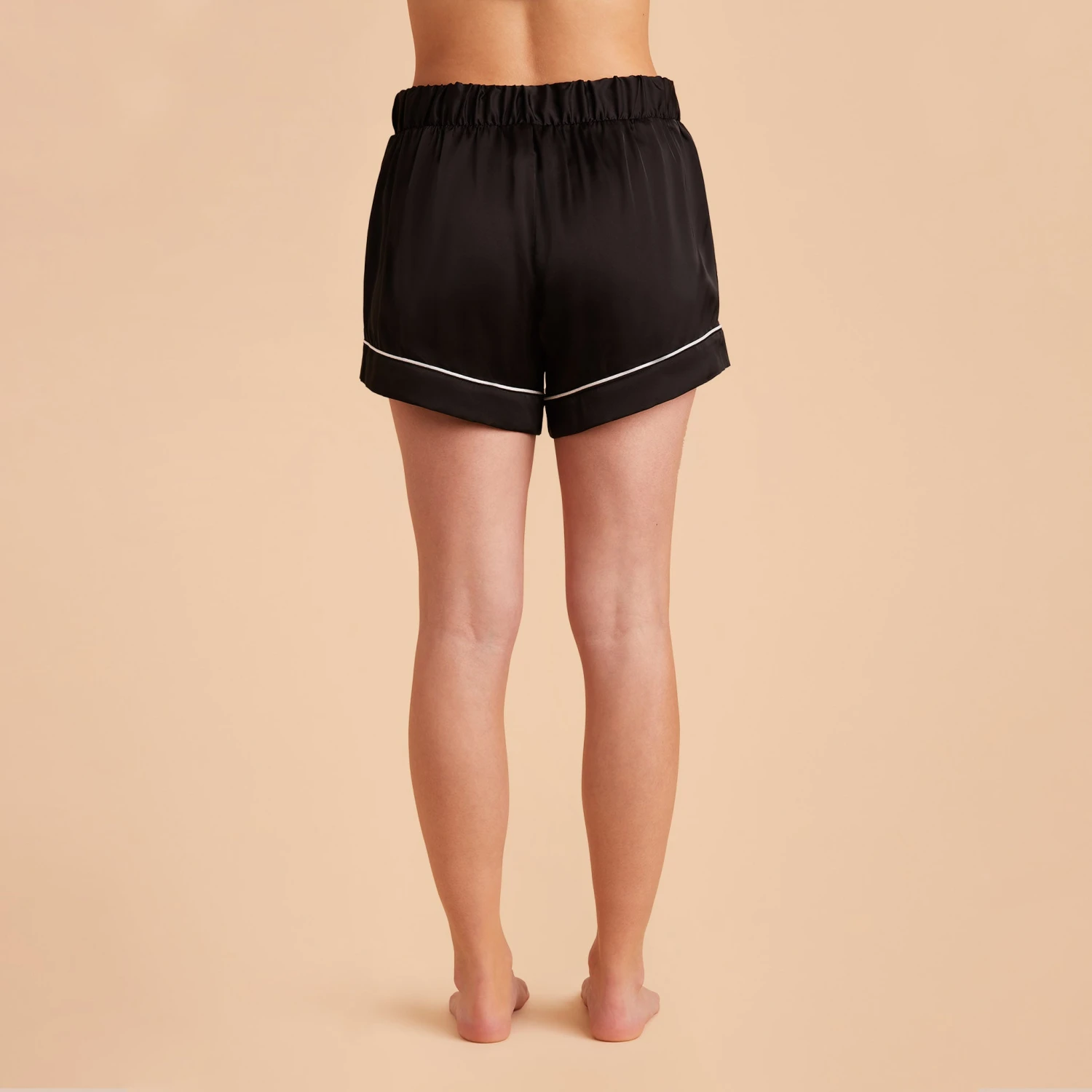 Jonny Satin Pajama Shorts - Black 6 Jonny Satin Pajama Shorts - Black - Image 4