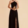 Juliet Chiffon Dress - Black -Elegance Bridal Store black juliet slit bridesmaid dress 02