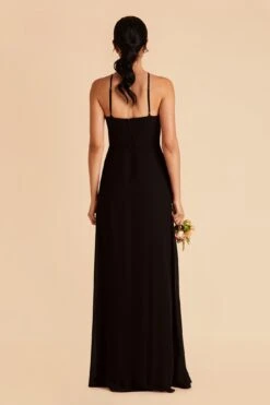 Juliet Chiffon Dress - Black 14 Juliet Chiffon Dress - Black -Elegance Bridal Store black juliet slit bridesmaid dress 04