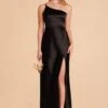 Kensie Shiny Satin Dress - Black -Elegance Bridal Store black kensie satin bridesmaid dress 03