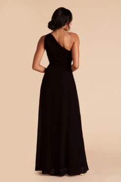 Kira Dress - Black -Elegance Bridal Store black kira slit bridesmaid dress 01