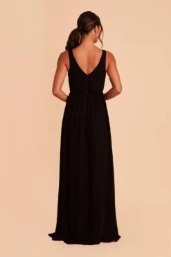 Laurie Empire Dress - Black -Elegance Bridal Store black laurie slit bridesmaid dress 04