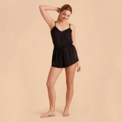 Olivia Cami And Shorts Set - Black