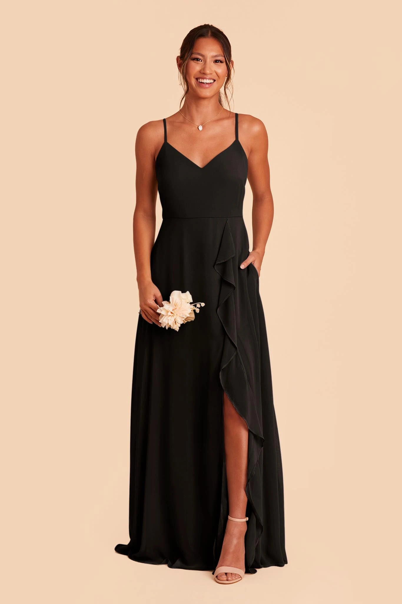 Theresa Chiffon Dress - Black 7 Theresa Chiffon Dress - Black - Image 5