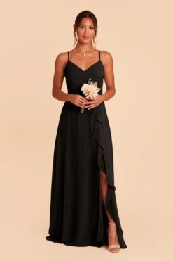 Theresa Chiffon Dress - Black 11 Theresa Chiffon Dress - Black -Elegance Bridal Store black theresa convertible slit bridesmaid dress 04