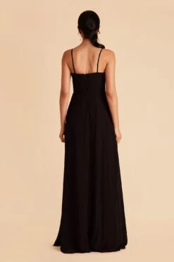 Winnie Convertible Chiffon Dress - Black -Elegance Bridal Store black winnie convertible slit bridesmaid dress 01
