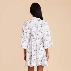 Kenny Floral Ruffle Robe - Blue Le Fleur -Elegance Bridal Store blue le fleur kenny floral ruffle bridesmaid robe 05