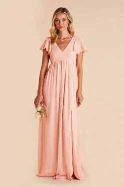 Hannah Empire Dress - Blush Pink -Elegance Bridal Store blush pink hannah bridesmaid dress 01