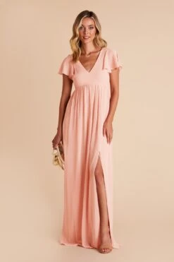 Hannah Empire Dress - Blush Pink -Elegance Bridal Store blush pink hannah bridesmaid dress 03