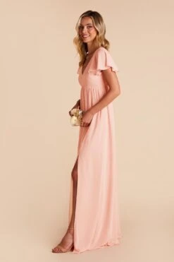 Hannah Empire Dress - Blush Pink -Elegance Bridal Store blush pink hannah bridesmaid dress 05