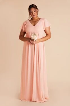Hannah Empire Dress - Blush Pink -Elegance Bridal Store blush pink hannah plus size bridesmaid dress 01