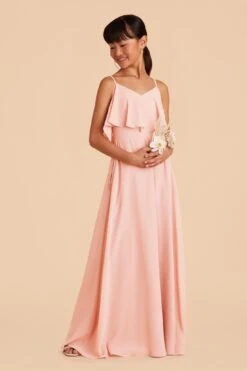 Janie Convertible Junior Dress - Blush Pink -Elegance Bridal Store blush pink janie convertible junior bridesmaid dress 02