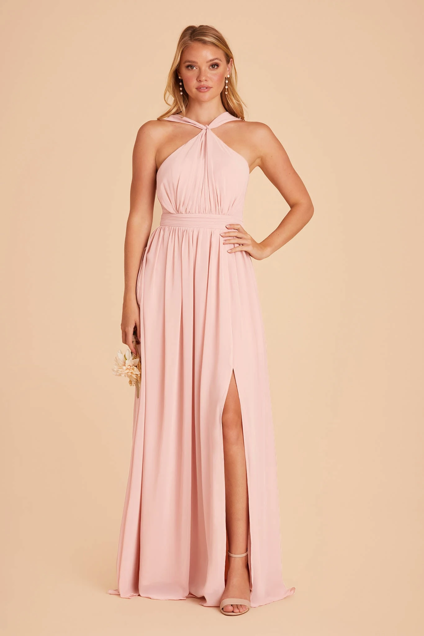Kiko Chiffon Dress - Blush Pink 5 Kiko Chiffon Dress - Blush Pink - Image 3