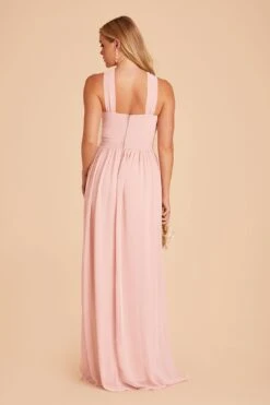 Kiko Chiffon Dress - Blush Pink 14 Kiko Chiffon Dress - Blush Pink -Elegance Bridal Store blush pink kiko slit bridesmaid dress 03