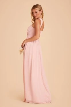 Kiko Chiffon Dress - Blush Pink 13 Kiko Chiffon Dress - Blush Pink -Elegance Bridal Store blush pink kiko slit bridesmaid dress 04