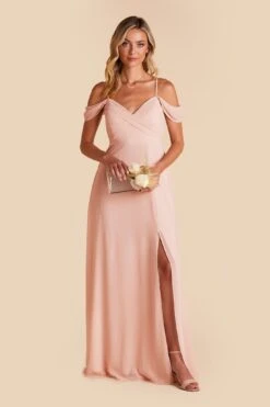 Spence Convertible Dress - Blush Pink -Elegance Bridal Store blush pink spence convertible slit bridesmaid dress 03