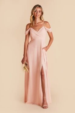 Spence Convertible Dress - Blush Pink -Elegance Bridal Store blush pink spence convertible slit bridesmaid dress 04