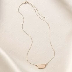 Presley Charm Necklace - Blush 10 Presley Charm Necklace - Blush -Elegance Bridal Store blush presley charm necklace accessories 02