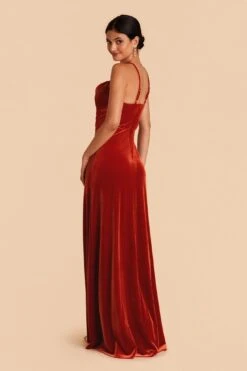 Ash Velvet Dress - Burnt Orange -Elegance Bridal Store burnt orange ash convertible bridesmaid dress 04