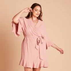 Kenny Ruffle Robe - Dusty Rose -Elegance Bridal Store c7fa1b17a3fdc6169067555d39e454f8