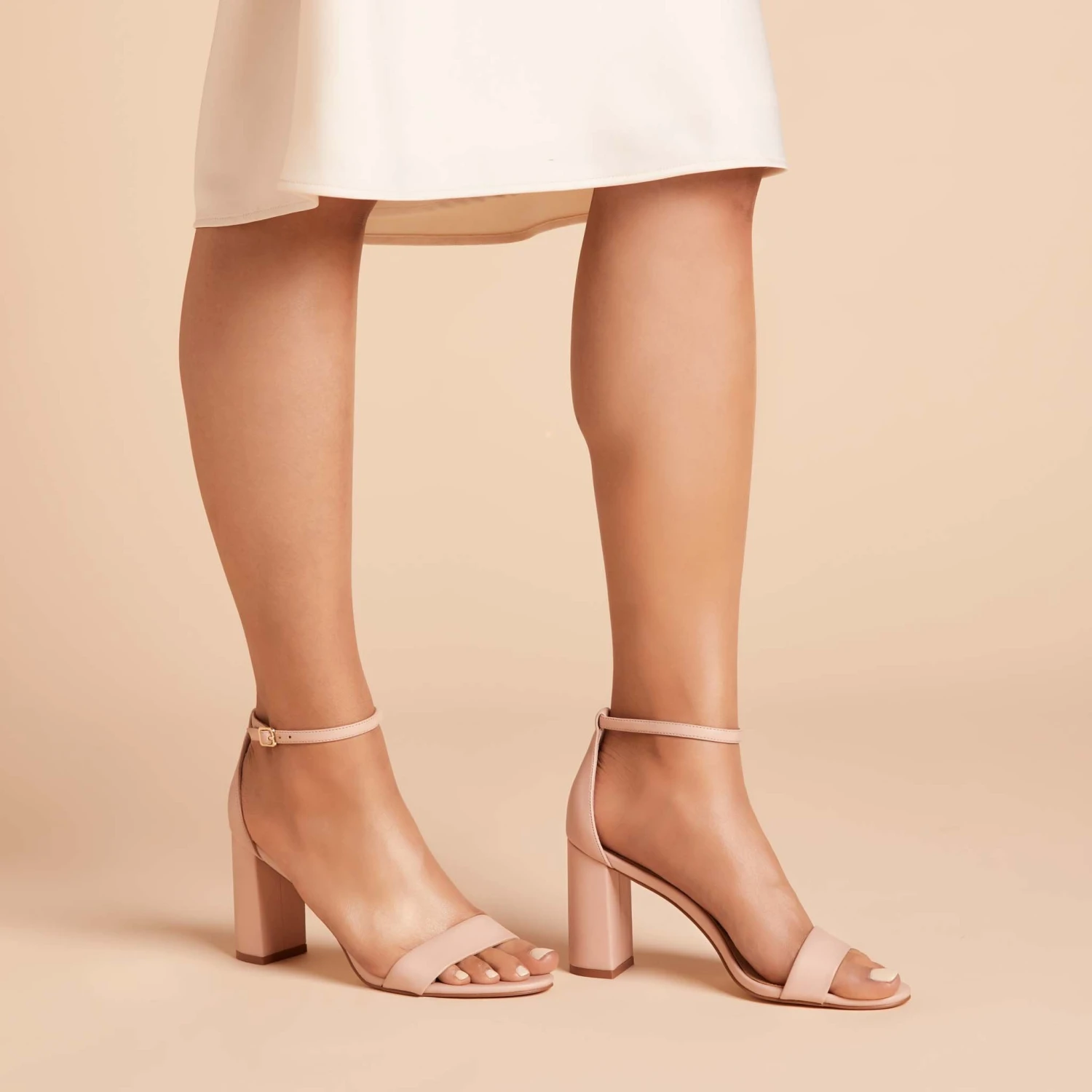 Mary High Chunky Heel - Nude Blush 7 Mary High Chunky Heel - Nude Blush - Image 5