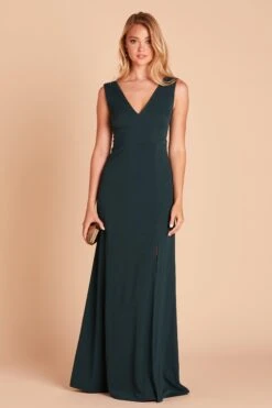Shamin Crepe Dress - Emerald -Elegance Bridal Store ca8451cc3552b3e5c7c6f2c6bd1f2785