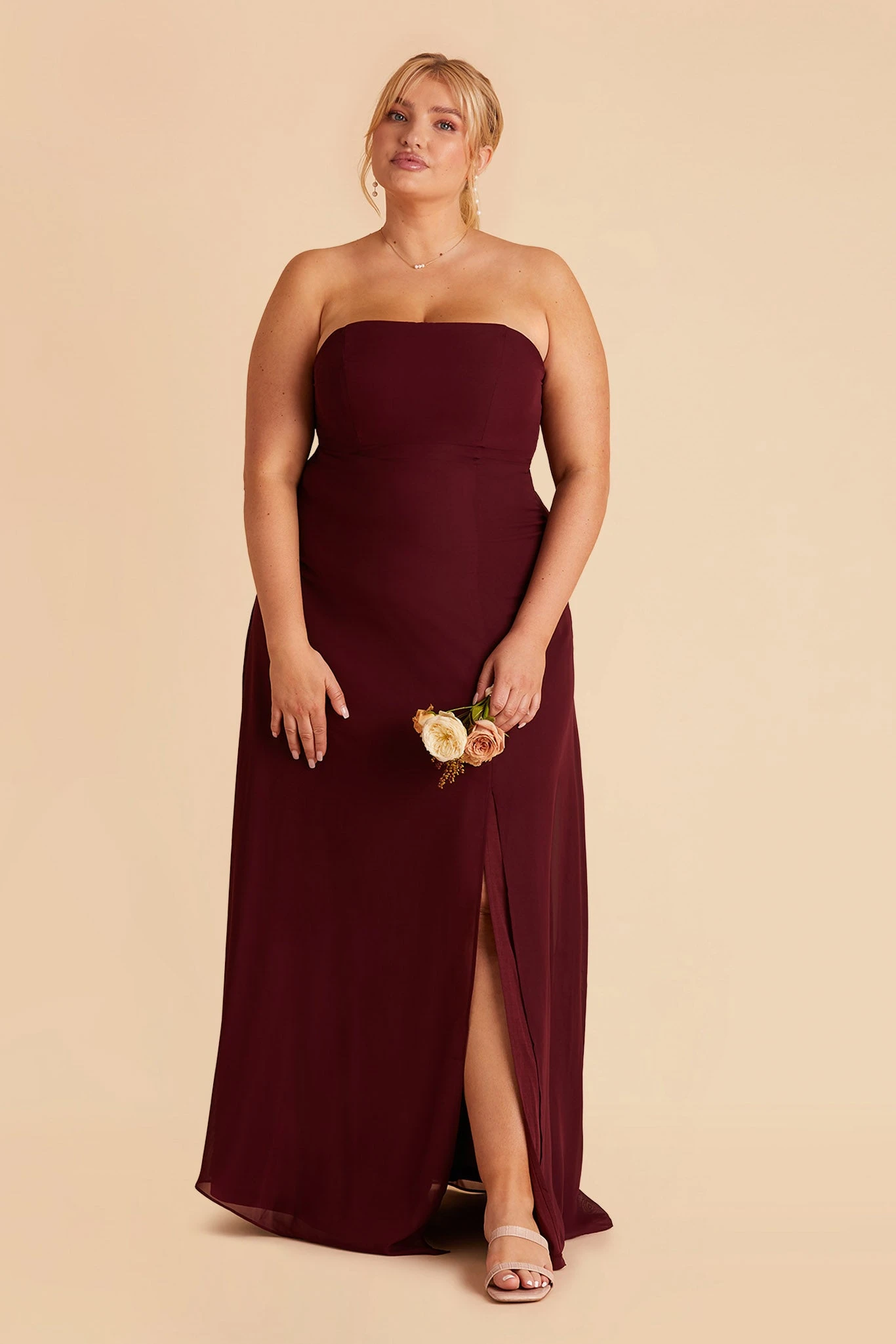 Chris Convertible Chiffon Dress - Cabernet - Image 16