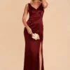 Gloria Shiny Satin Dress - Cabernet -Elegance Bridal Store cabernet gloria satin bridesmaid dress 03