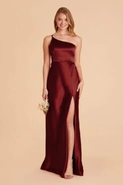 Kensie Shiny Satin Dress - Cabernet