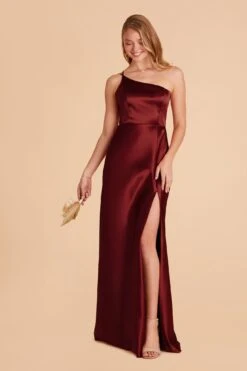 Kensie Shiny Satin Dress - Cabernet -Elegance Bridal Store cabernet kensie satin bridesmaid dress 04