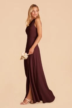 Kira Crepe Dress - Cabernet -Elegance Bridal Store cabernet kira crepe bridesmaid dress 01 1