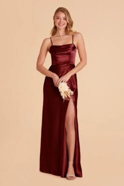 Mia Shiny Satin Convertible Dress - Cabernet -Elegance Bridal Store cabernet mia convertible satin bridesmaid dress 07