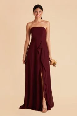 Winnie Convertible Chiffon Dress - Cabernet