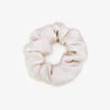 Cat Satin Scrunchie - Champagne -Elegance Bridal Store champagne cat satin scrunchie getting ready flat lay 01