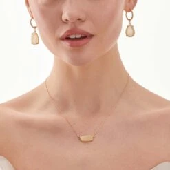 Presley Charm Necklace - Champagne 13 Presley Charm Necklace - Champagne -Elegance Bridal Store champagne druzy presley charm necklace accessories 01