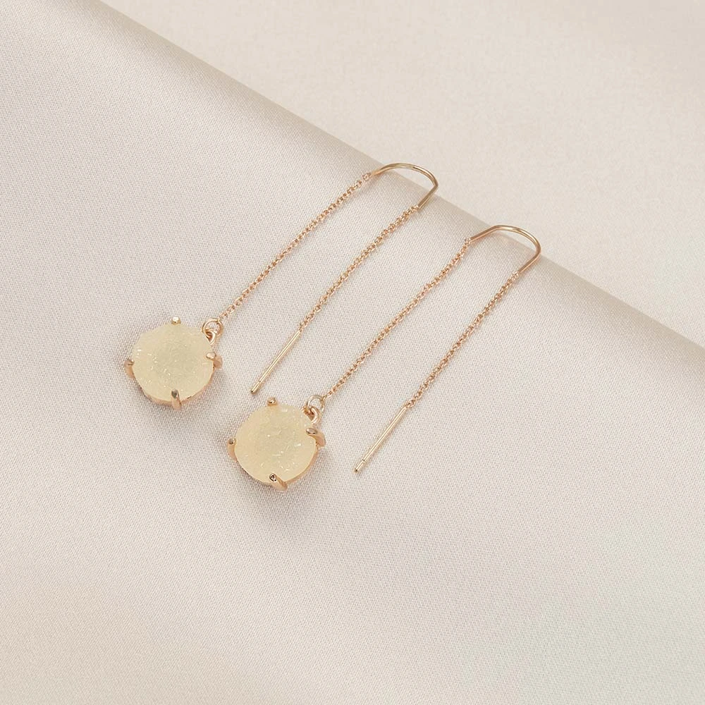 Freddie Threader Earrings - Champagne 5 Freddie Threader Earrings - Champagne - Image 3