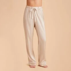 Jonny Satin Pajama Pants - Champagne 27 Jonny Satin Pajama Pants - Champagne -Elegance Bridal Store champagne jonny satin pants bridesmaid pajamas 02
