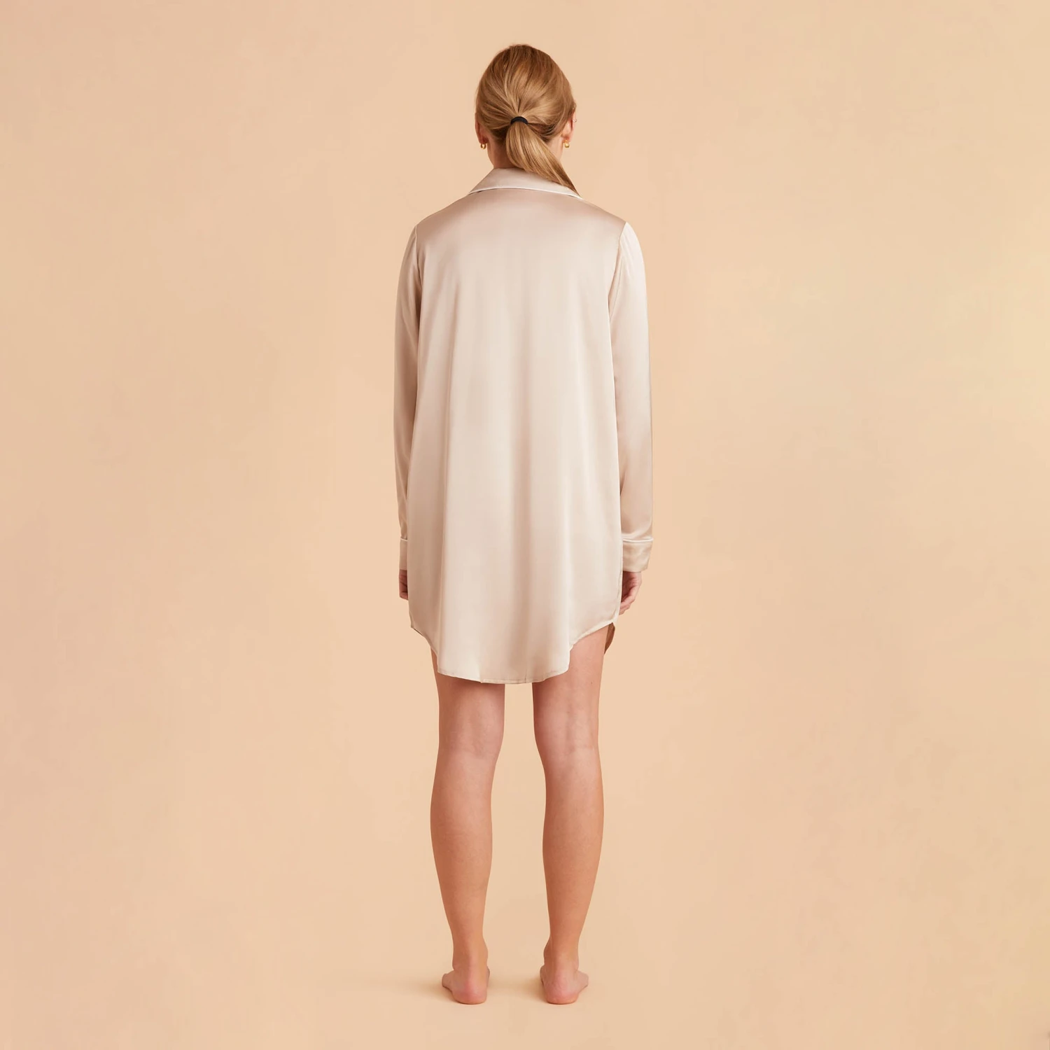 Kamryn Satin Sleepshirt - Champagne 8 Kamryn Satin Sleepshirt - Champagne - Image 6